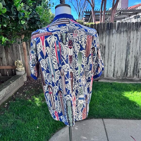 Kalaheo Hawaiian Surfboard Polo Blue Shirt Men's Size Medium *Flaws* - Picture 6 of 14